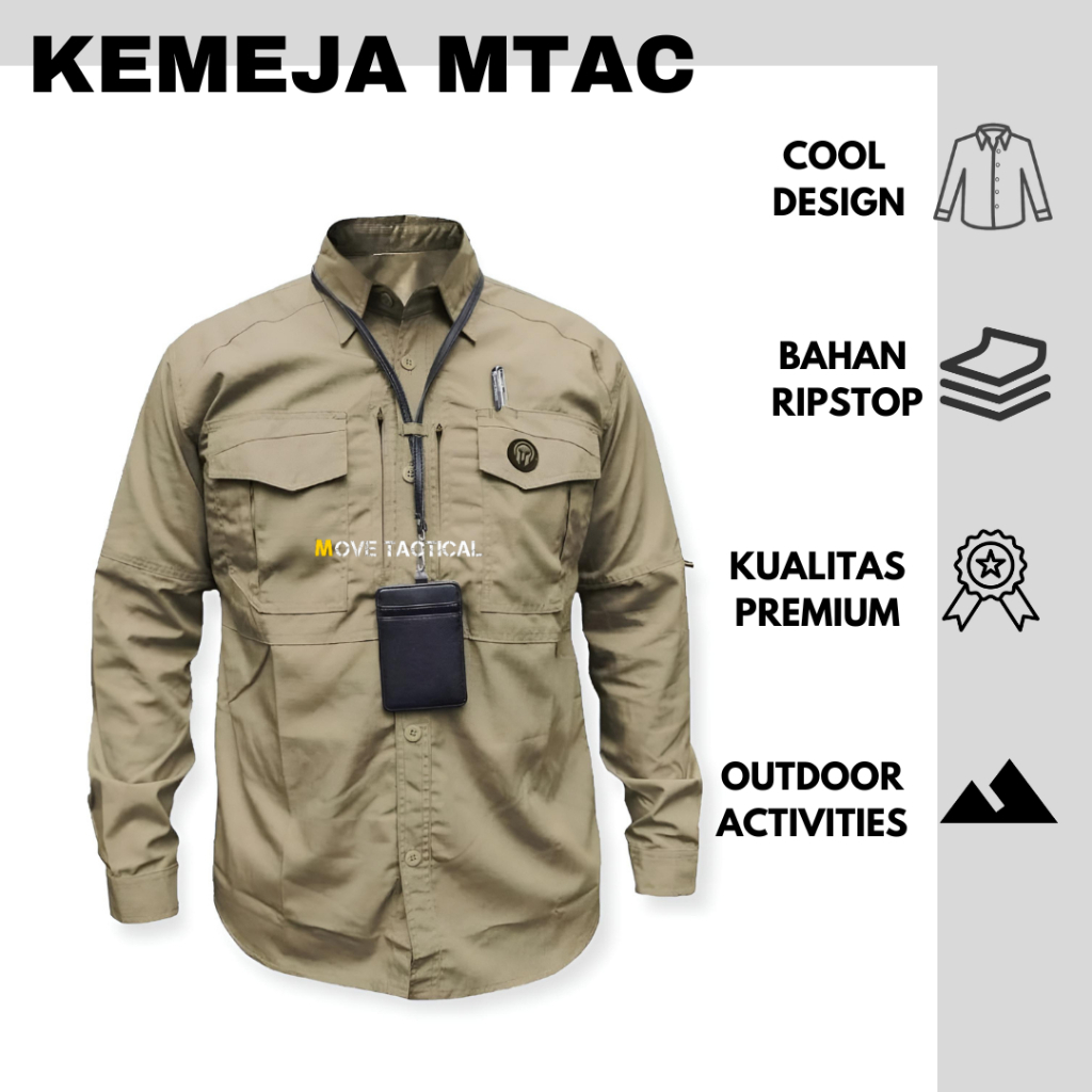 Jual Kemeja Tactical Pria M Tac Lengan Panjang Premium Kemeja