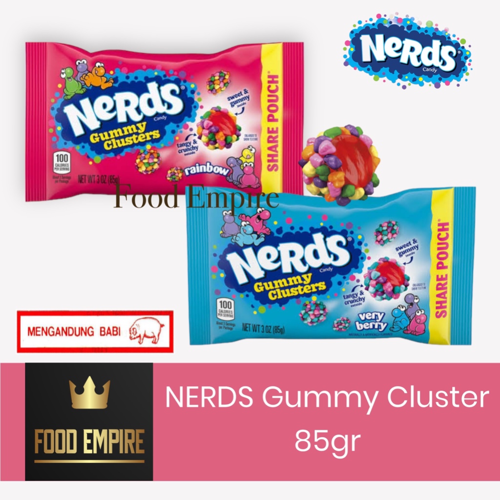 Jual NERDS Gummy Clusters 3 Oz | Chewy Candy 85 Gr | Rainbow - Very ...