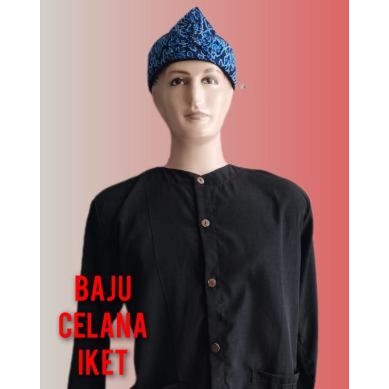 Jual bonus iket baju +celana/stelan baju adat daerah/pakaian