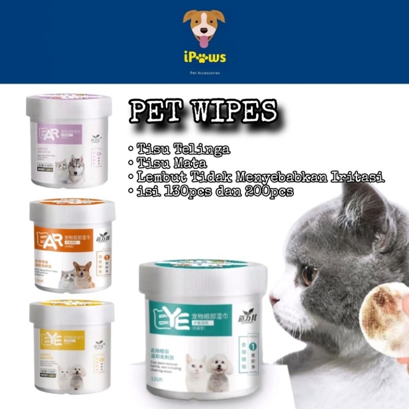 Jual PET WIPES - 130pcs & 200pcs Eye Wipes & Ear Wipes / Tisu Basah ...