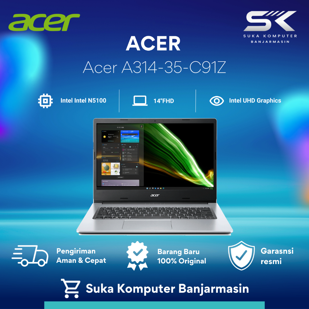 Jual Acer Aspire 3 Slim A314 35 C91z Intel N51008gb512gb Ssdw11ohs Shopee Indonesia 1089