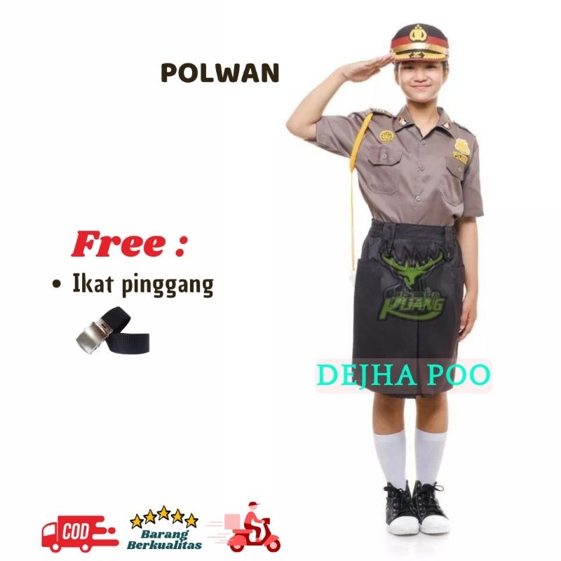 Jual Baju Seragam Polwan Baju Profesi Anak Perempuan Stelan Polisi