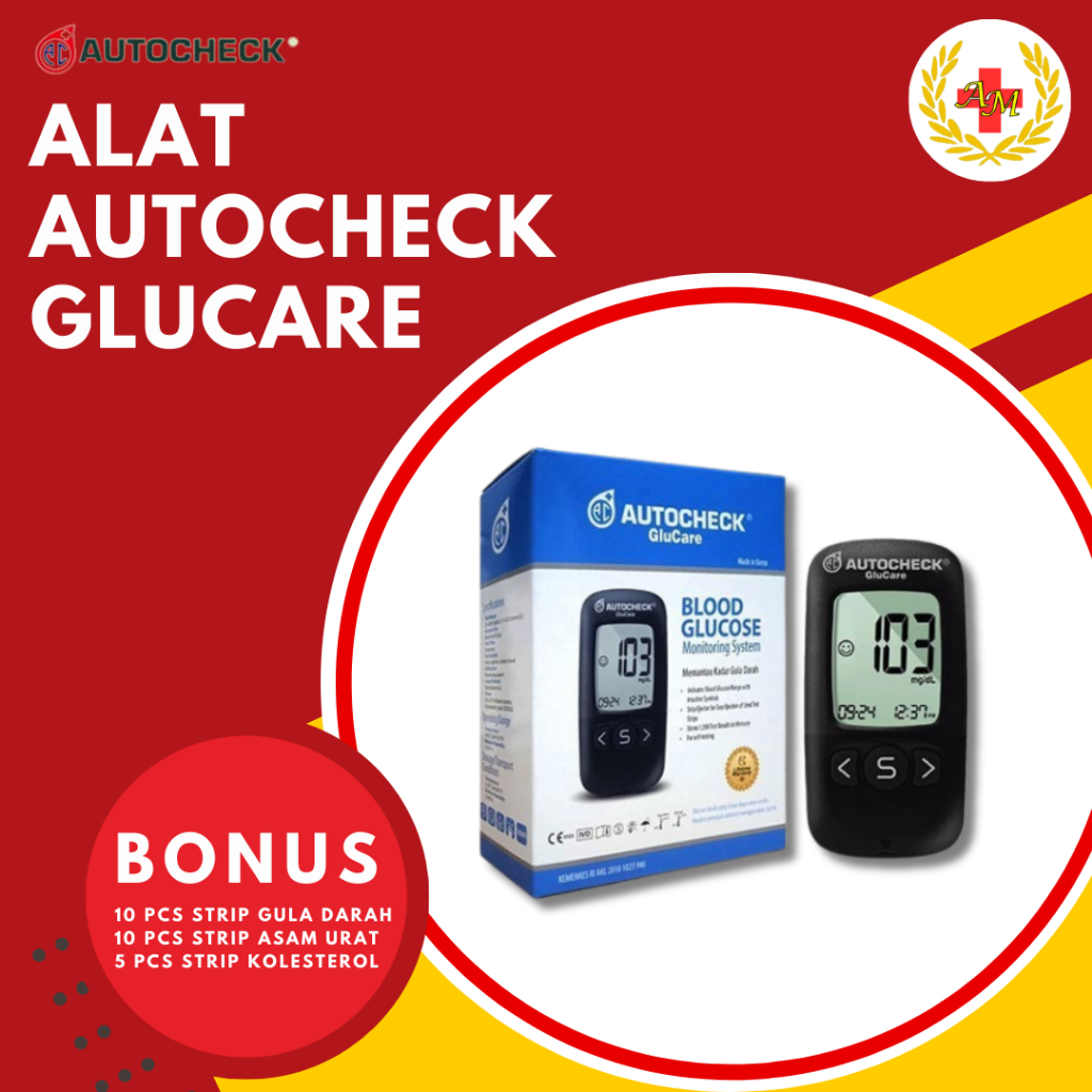 Jual Alat Cek Gula Darah Autocheck Glucare Alat Cek Diabetes Glukosa ...