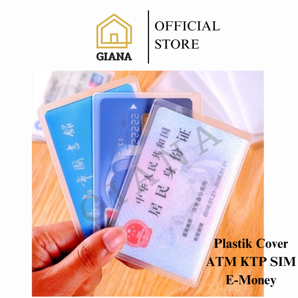 Jual GIA Plastik Cover Pelindung Kartu ATM SIM KTP EMONEY | Shopee ...