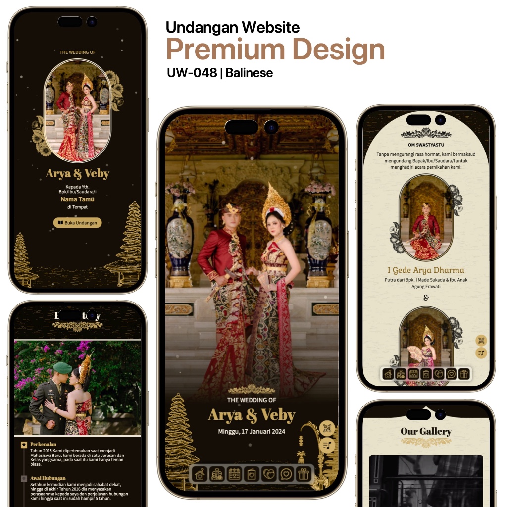 UW-048| Undangan Digital Website Balinese Adat Bali - Undangan Web