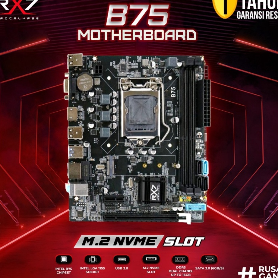 Jual Baru Motherboard RX7 B75 / H61 PLUS LGA 1155 DDR3 B75 Mainboard ...