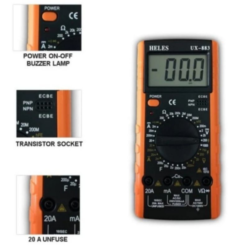 Jual Teles multi tester digital UX 883/ Alat Ukur multimeter merger ...