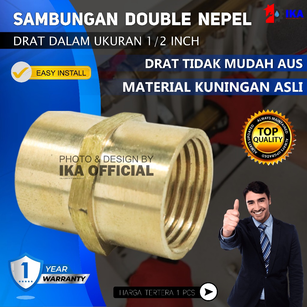 Jual SOK KRAN PENDEK 1/2 x 1/2