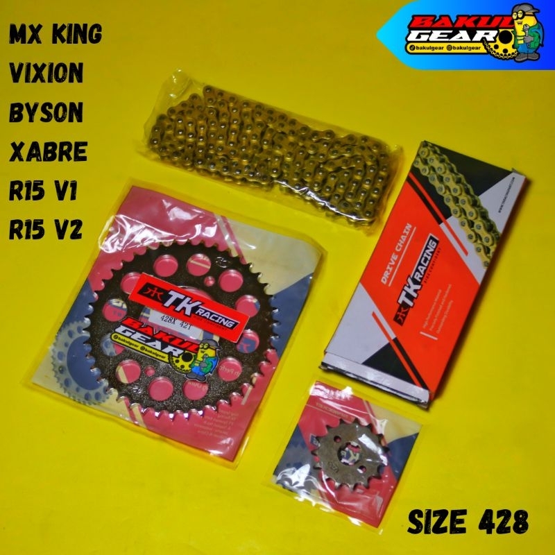 Jual Gear Set TK RACING VIXION BYSON MX KING XABRE R15 V1 V2 428H TK