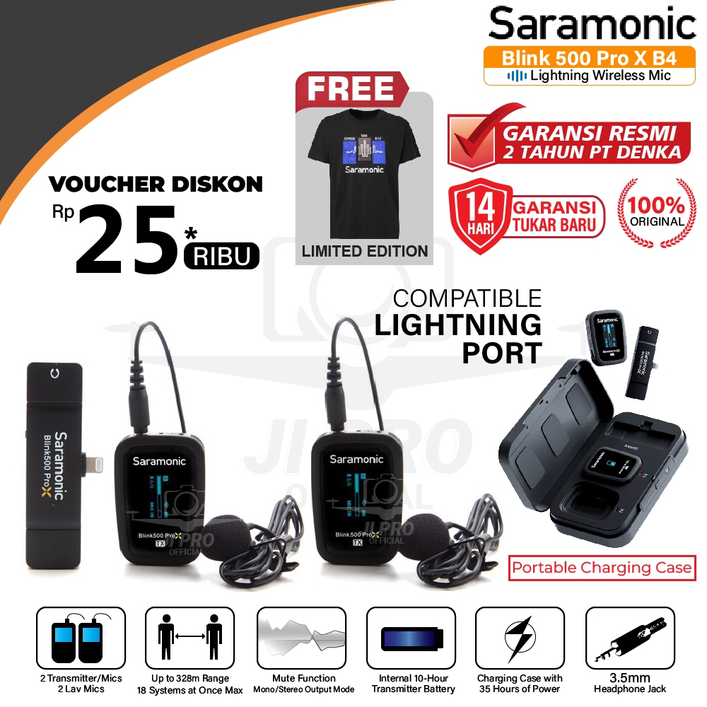 Jual Saramonic Blink 500 Pro X B4 Lightning Wireless Mic Blink500 Prox