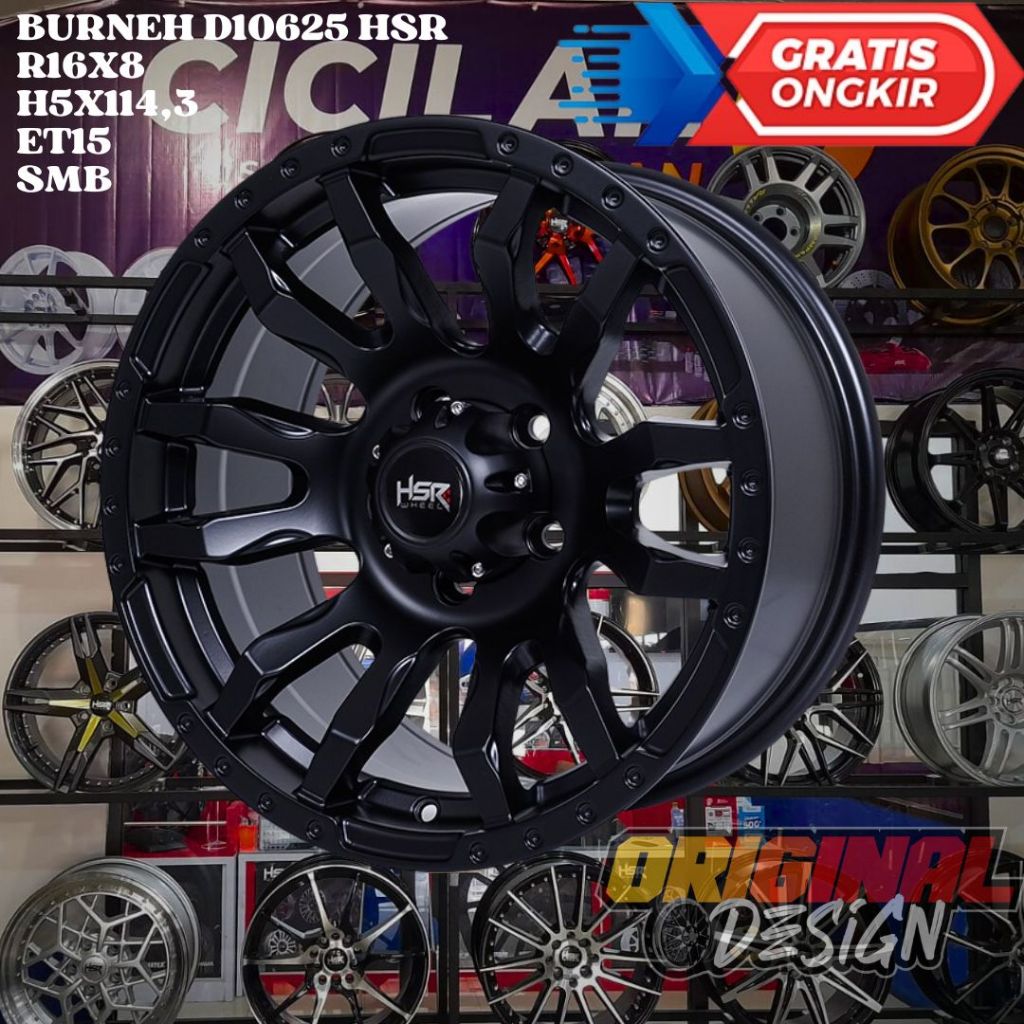 Jual Velg Mobil Ring 16 HSR BURNEH R16 LEBAR 8 BAUT 5 PCD 5X114,3 ET15 ...