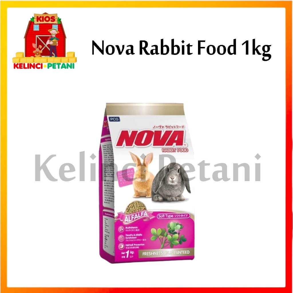 Jual Makanan Kelinci Pelet NOVA ALFALFA Freshpack 1 Kg Premium Rabbit Food 1 Kg Shopee Indonesia