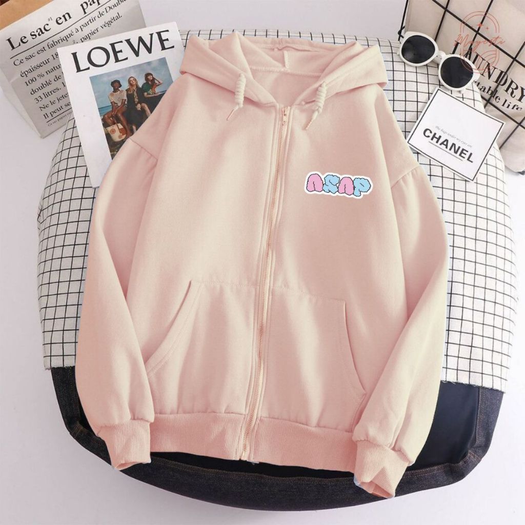 Jual Jaket Zipper Korea Lucu Asap Aestetik Kekinian Resleting L Xl