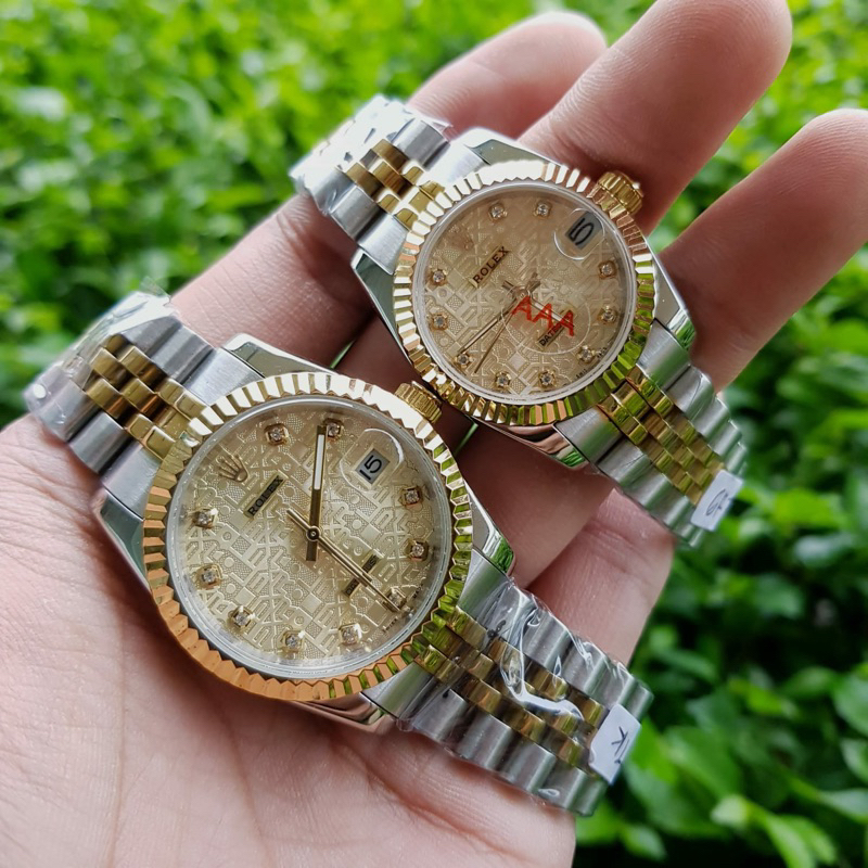 jam tangan couple ROLEX DATEJUST automatic all stell include box original