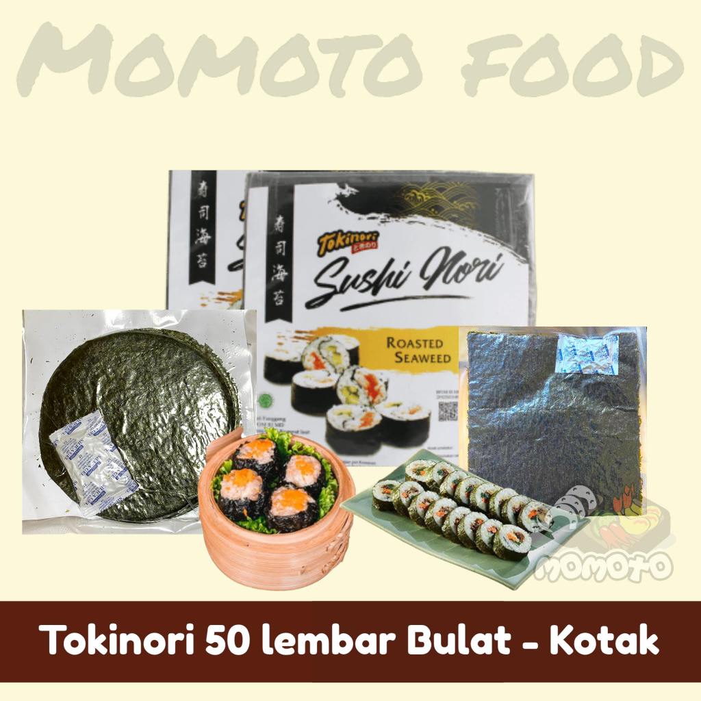 Jual Tokinori Nori Halal 50 lembar Kotak Bulat Sushi Kimbap Dimsum