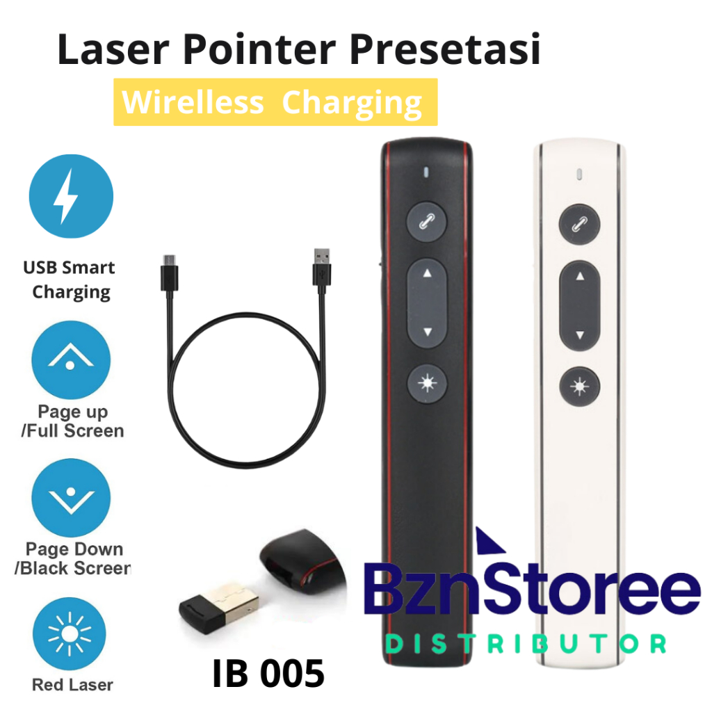 Jual Wireless Laser Pointer Presenter Rechargeable 2.4G Remote Control ...