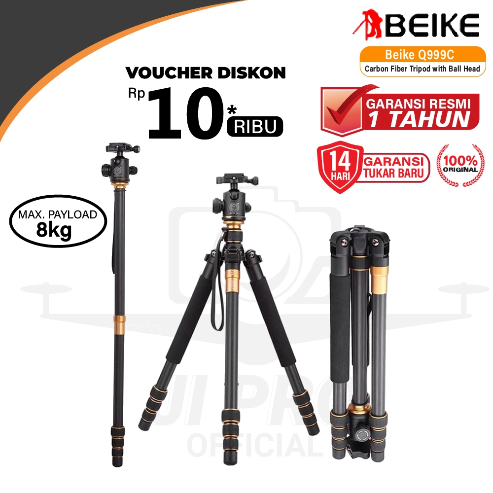 Jual Beike Q999c Carbon Fiber Tripod With Ball Head Q 999c Q999 C