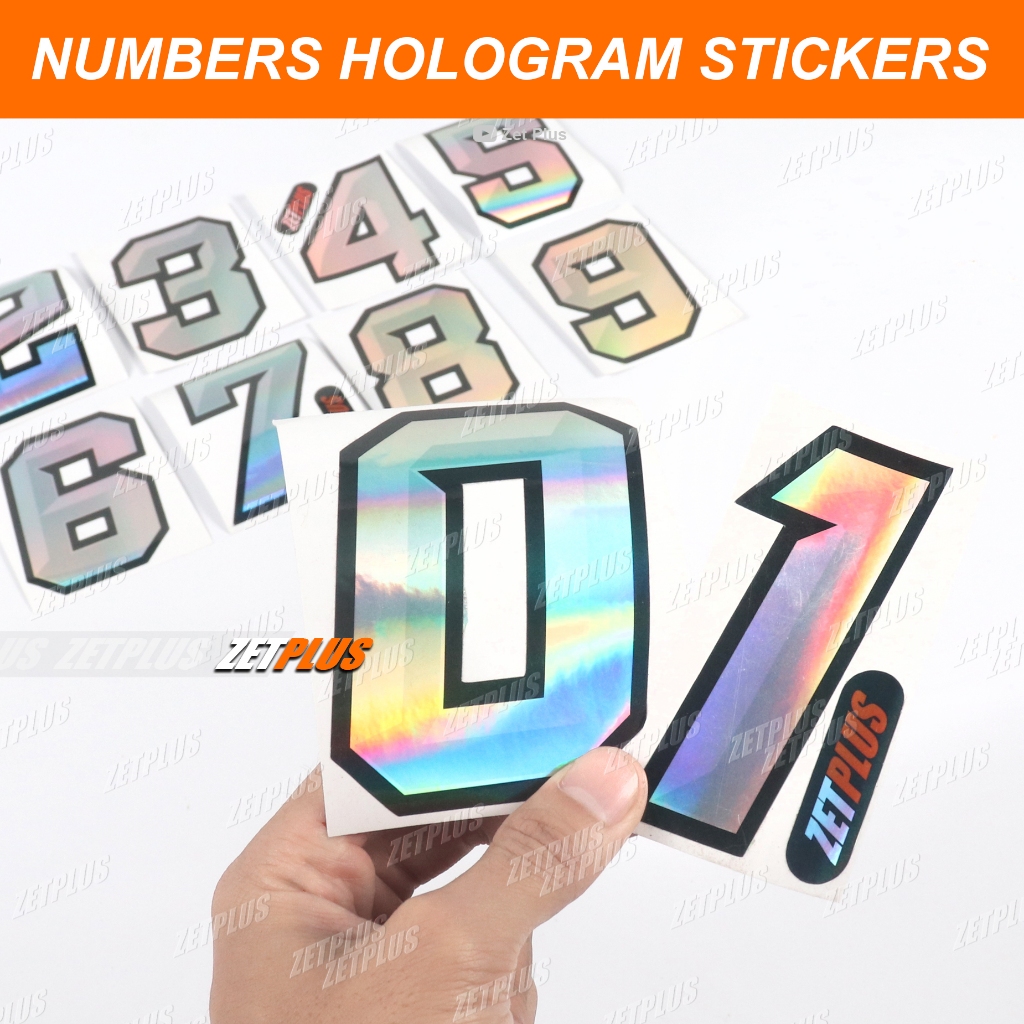 Jual STIKER HOLOGRAM ANGKA RACING /sticker number 1 2 3 4 5 6 7 8 9 0 ...