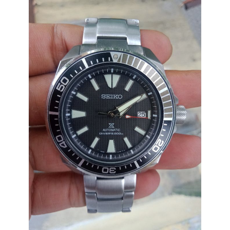 Seiko Prospex SRPF03K1 Orologio Da Uomo 'Samurai' – Analogico, Argento, Bracciale, Calendario Giorno E Data, 13 Mm