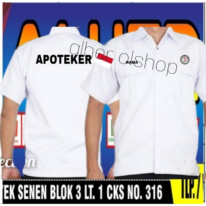 Jual new kemeja apoteker baju apoteker seragam apoteker Pdh apoteker