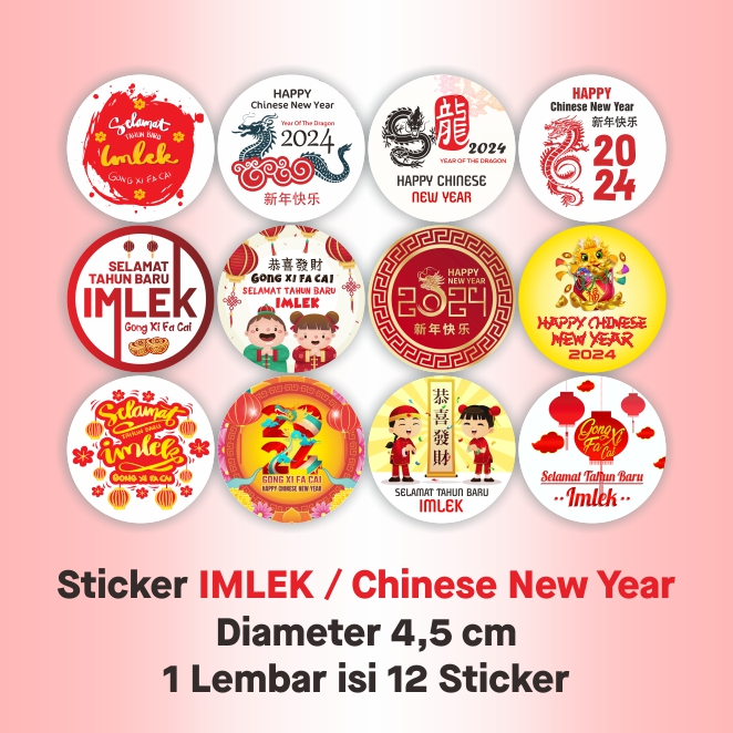 Jual Stiker Label Ucapan Selamat Tahun Baru Imlek Sticker Tag Kado ...