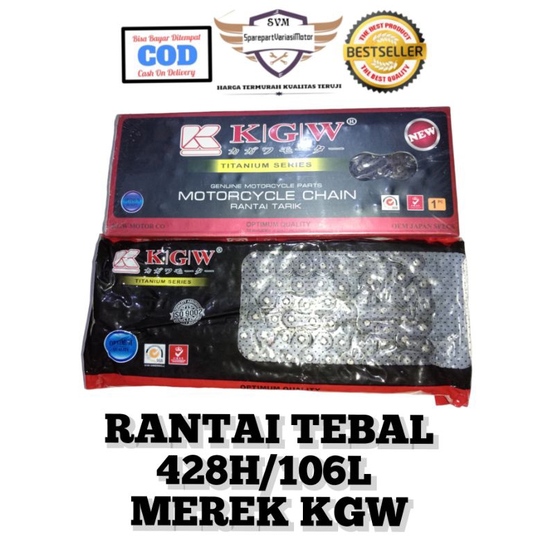 Jual RANTAI RODA MOTOR TEBAL 428H/106L MEREK KGW KUALITAS TERJAMIN ...