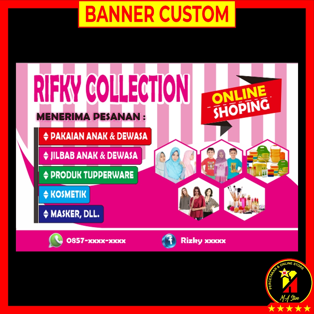 Jual Banner Custom Online Shop Olshop Ukuran 150 x 100 cm Proses Cepat ...