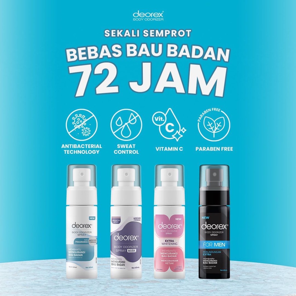 Jual GLAM DEOREX Body Odorizer Spray 60 Ml Body Spray Penghilang