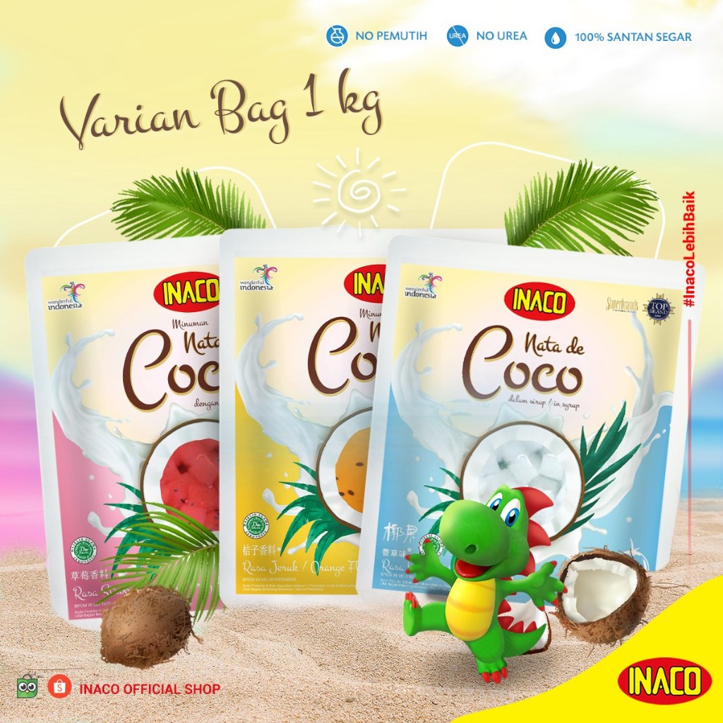 Jual INACO - NATA DE COCO CRISPY 1 KG - Krispi Potongan Kecil Besar ...