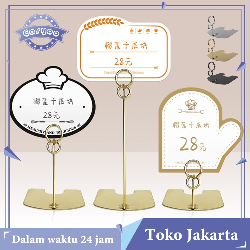 Jual Price Tag Clip Card Stand Photo Display Tiang Nomer Meja Price Tag ...