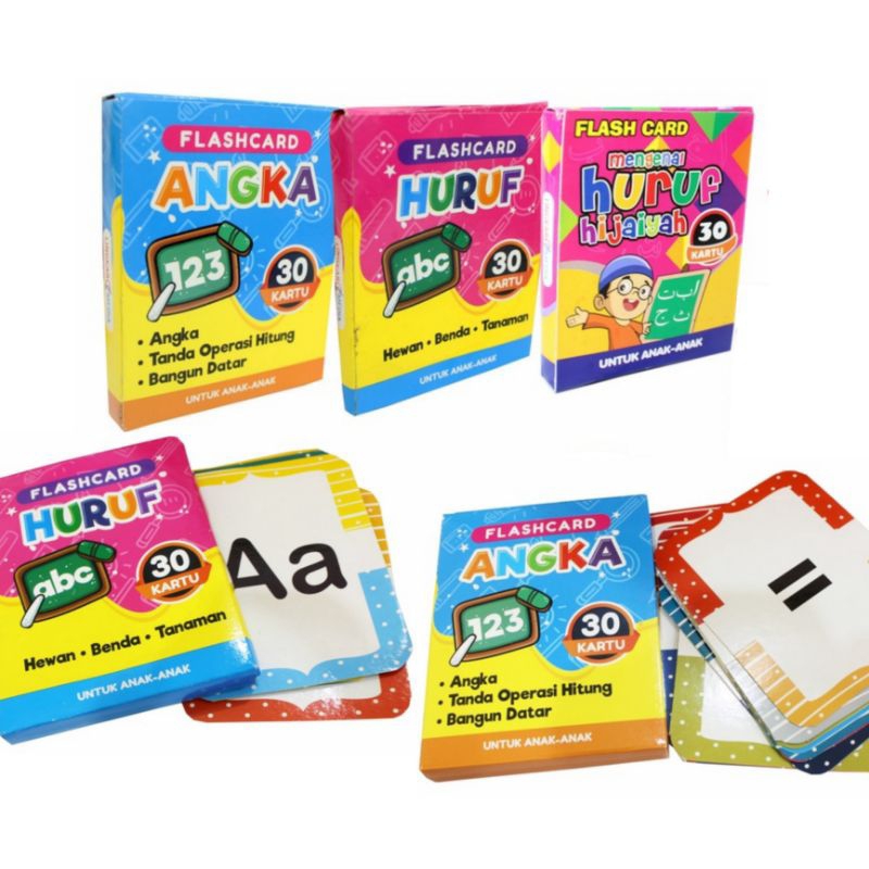 Jual Mainan Edukasi Anak Flashcard Huruf Dan Angka Kartu Belajar ...