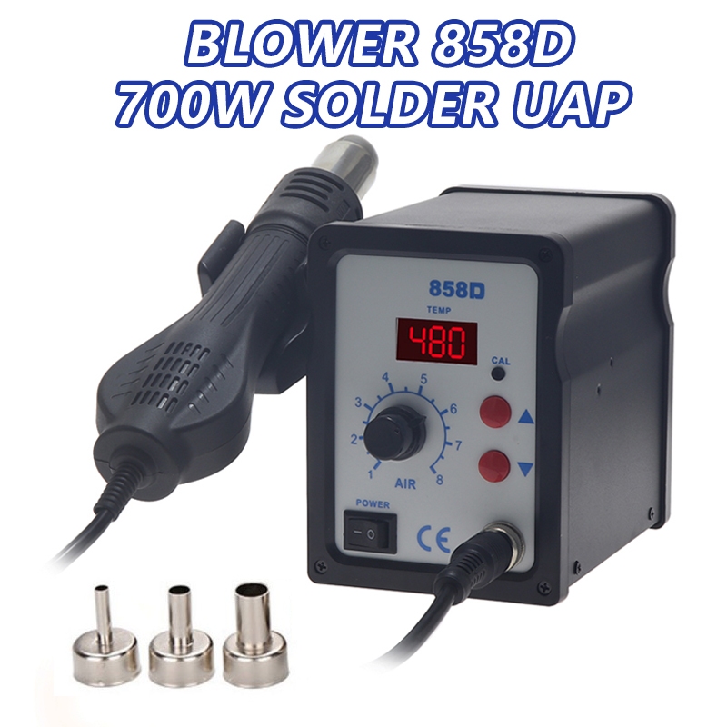 Jual Solder Uap Blower Quick 858D Hot Air Solder Blower 700W Digital Display SMD Blower Uap