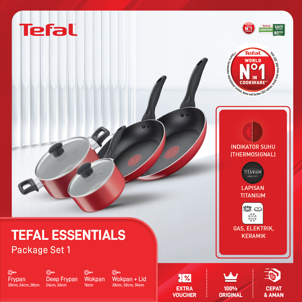 Jual Tefal Essential Package Set Wajan Panci Set Penggorengan Anti