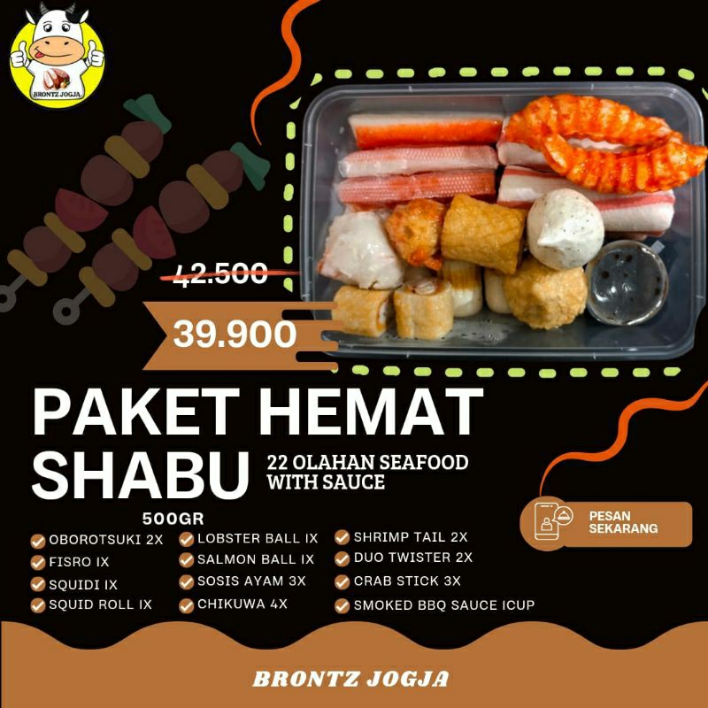Jual PAKET SHABU HEMAT 500GR22 OLAHAN SEAFOODFROZEN FOODBRONTZ JOGJA