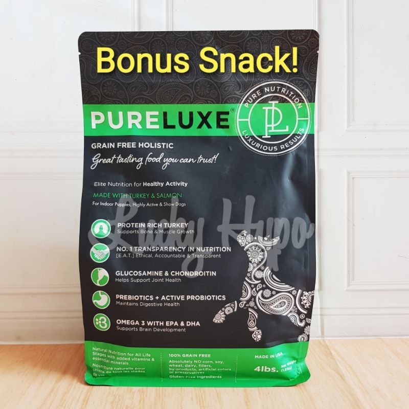 Jual Makanan Anjing Grain Free Dogfood Holistic Pureluxe Puppy, Active