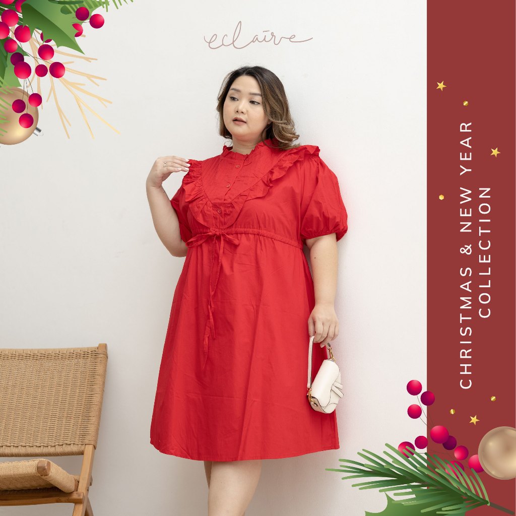 Jual Eclaire Nara Dress Normal Grande Bigsize Dress Katun Wanita Casual S L Xl Xxl Jumbo