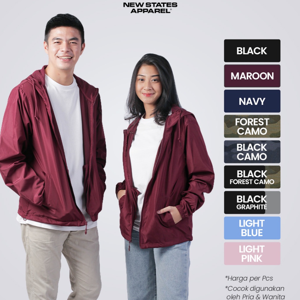 Jual Oke Pr..!! NEW STATES APPAREL Jaket Polos Pria dan Wanita