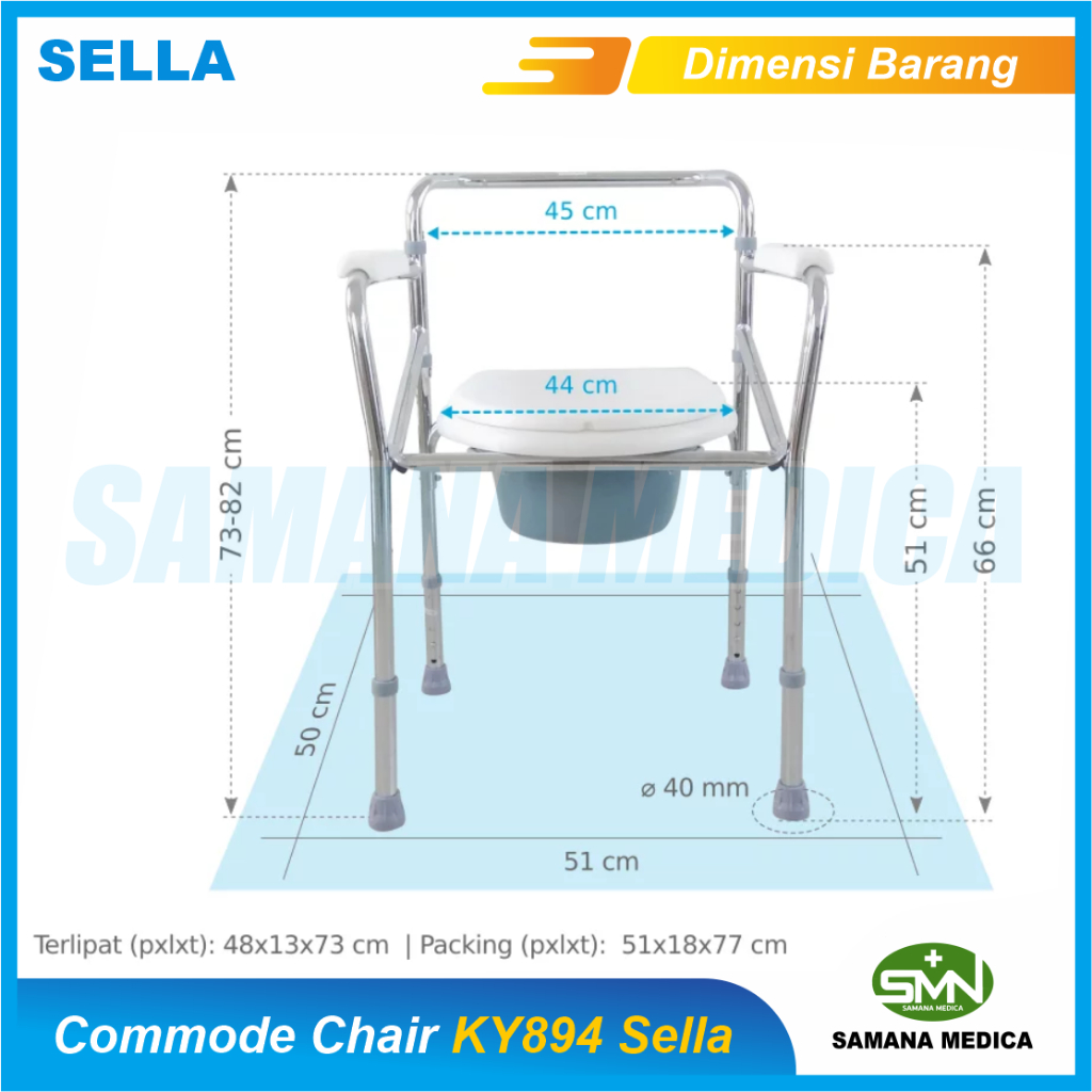 Jual Commode chair SELLA KY894 Kursi BAB Tanpa Roda SELLA Promo Murah ...