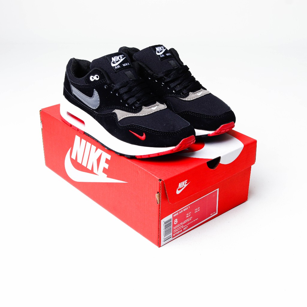 Air max 1 black oil grey fashion red