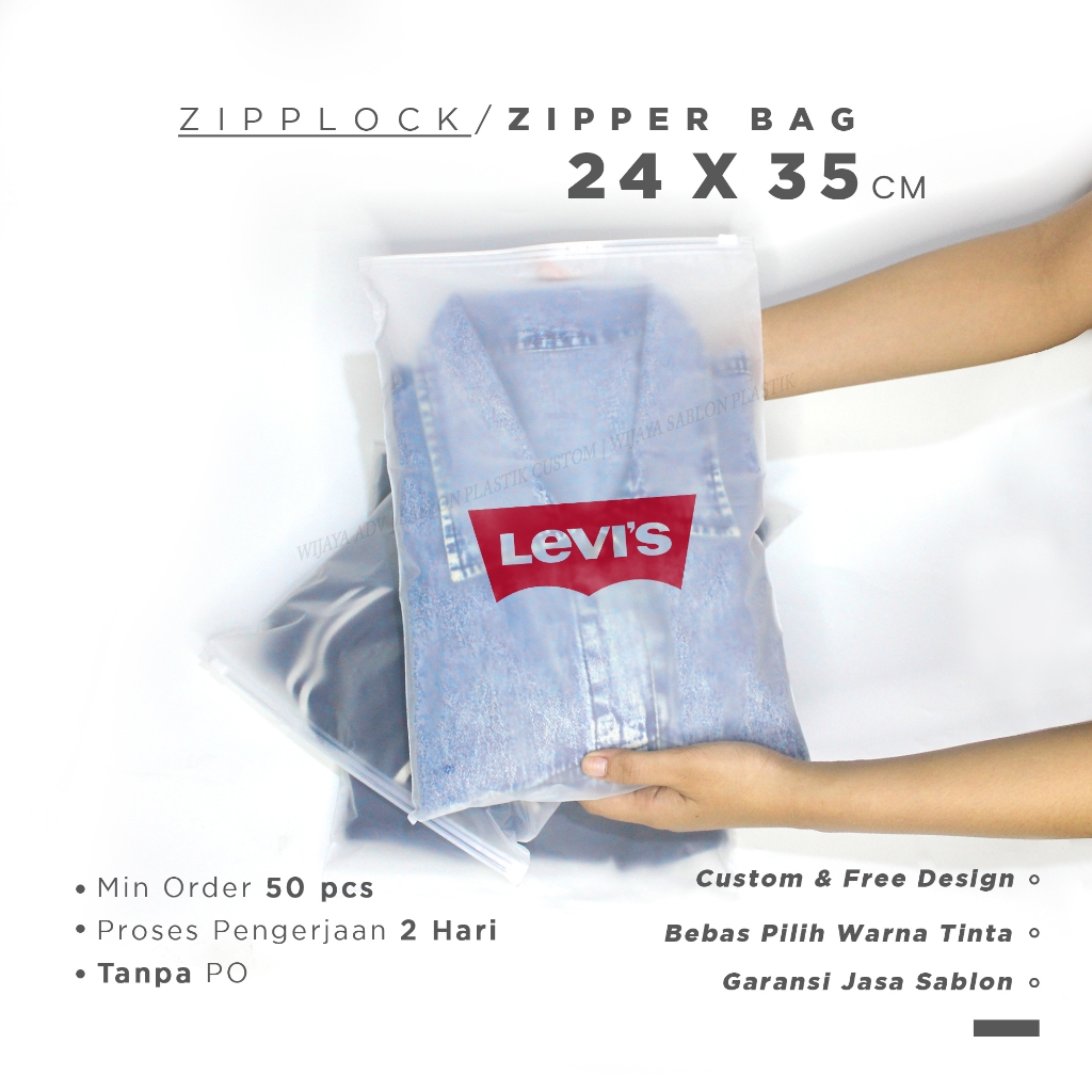 Jual SABLON ZIPPERLOCK POUCH 24X35 CUSTOM FREE DESIGN LOGO CETAK ...