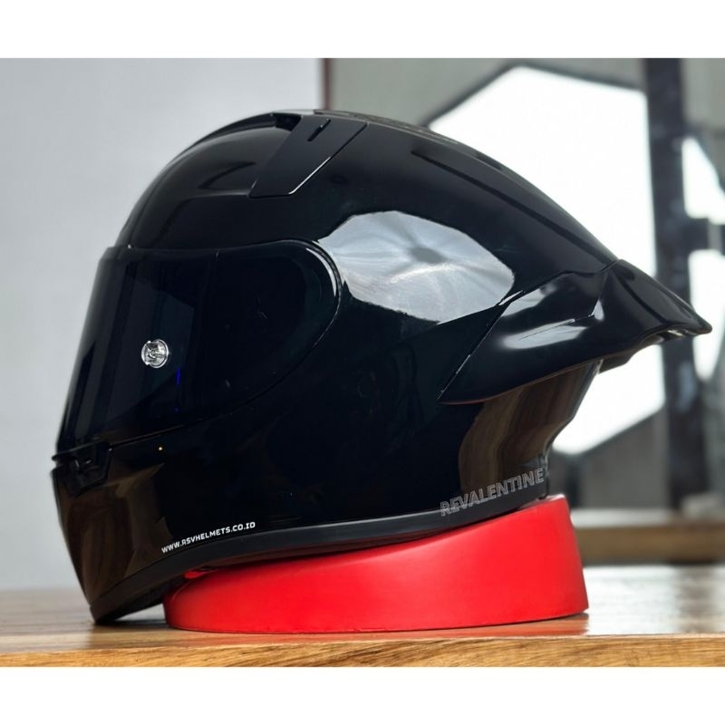 PAKET GANTENG RSV FFS21 BLACK GLOSSY ORIGINAL HELM MOTOR FULL FACE FFS 21  VISOR IRIDIUM PLUS SPOILER