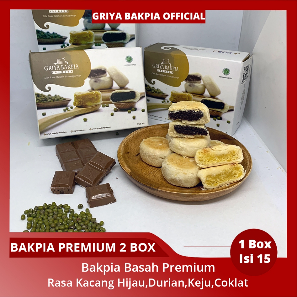 Jual Griya Bakpia [premium 2 Box] Bakpia Basah Kacang Hijau Original