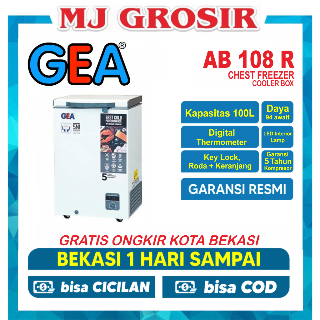 Spesifikasi & Harga Freezer Box GEA 100 Liter: GEA AB-108-R