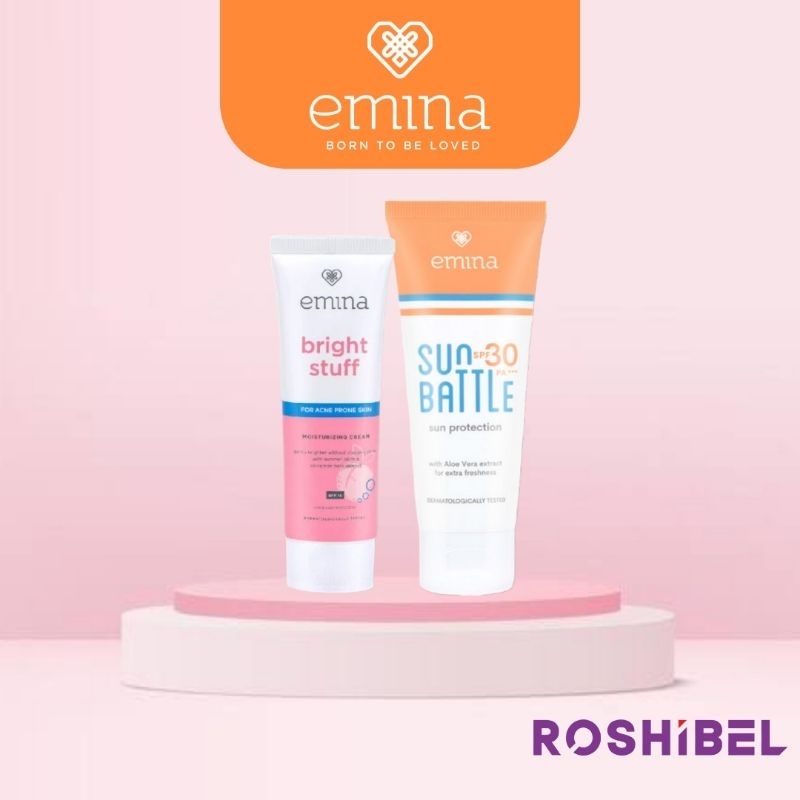 Jual ROSHIBEL Emina Bright Stuff Moisturizer 20ml Emina Sun Battle