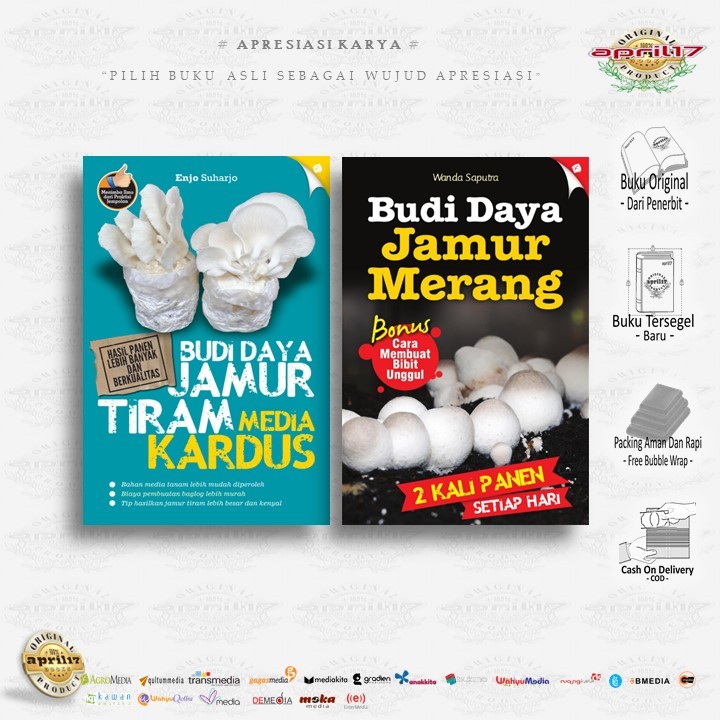 Jual BUKU BUDI DAYA JAMUR TIRAM MEDIA KARDUS / BUDI DAYA JAMUR MERANG