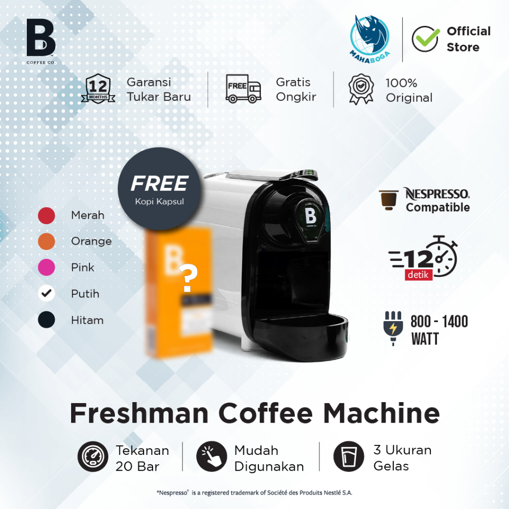 Jual B Coffee Co. Freshman Mesin Kopi Kapsul Starter Kit Machine ...