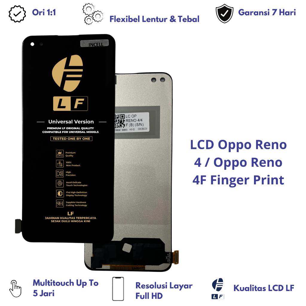 Jual LCD OPPO RENO 4 / 4F FINGER PRINT FULLSET TOUCHSCREEN | Shopee ...