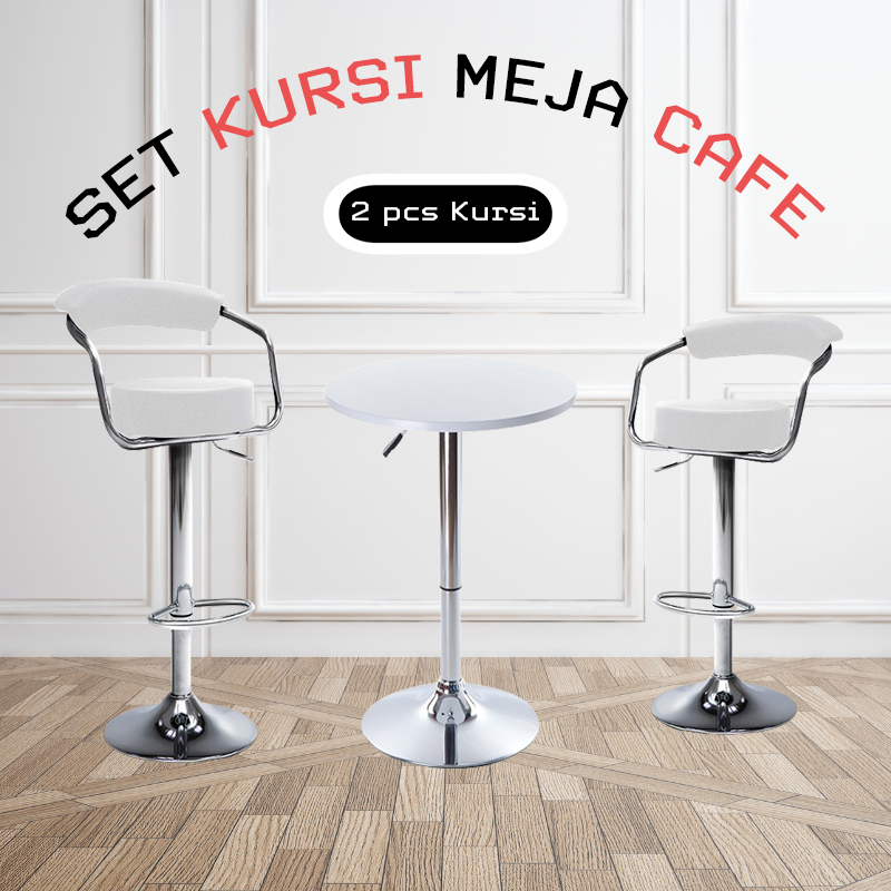 Jual Set Meja Kursi Bar Cafe Meja Kursi Barstool Meja Bulat Minimalis Kursi Hidrolik Bangku