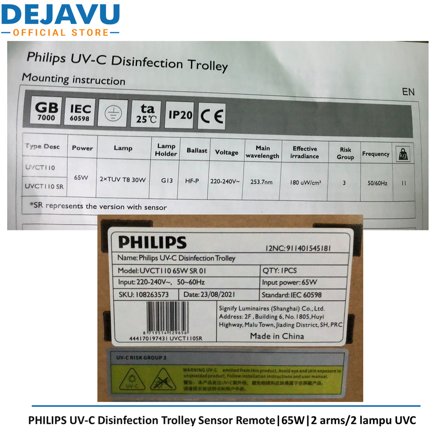 Jual Philips UVC Trolley UVCT110 65W SR 01 UVC Trolley with sensor 1 ...