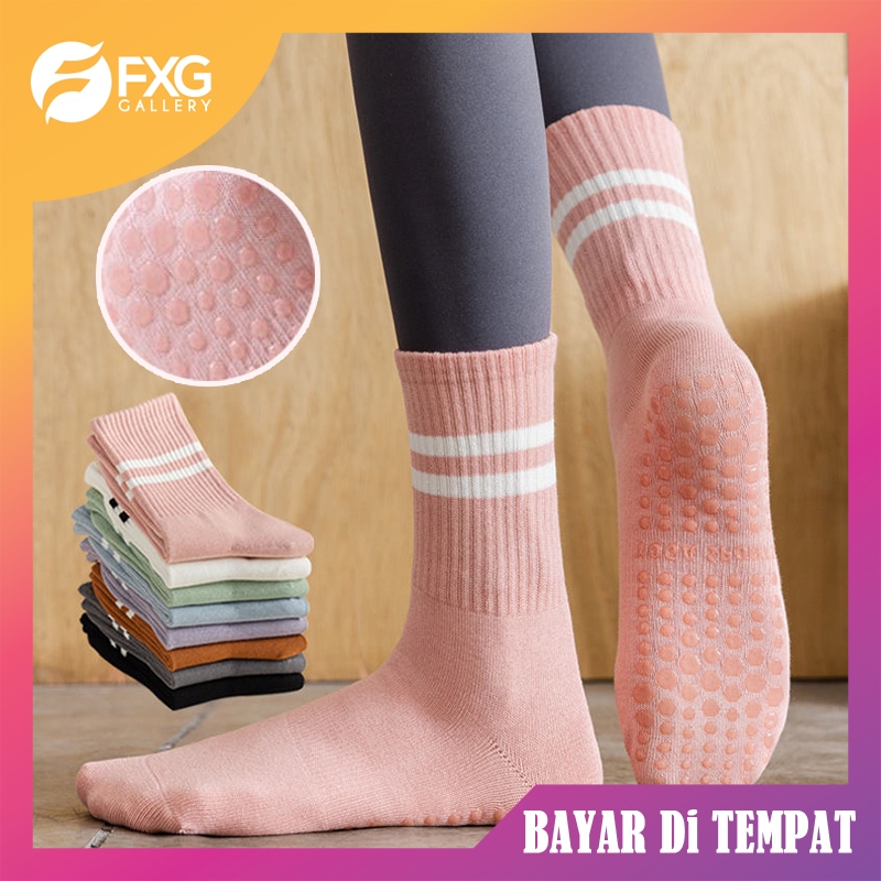 Jual FXG Yoga Sock Anti Slip Kaos Kaki Panjang Olahraga Gym Senam